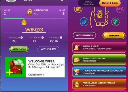 winzo gold app earn